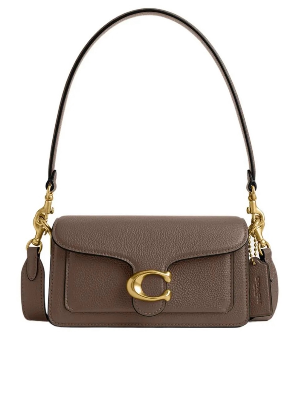 Coach Tabby 20 Pebbled Leather Bag in Dark Stone